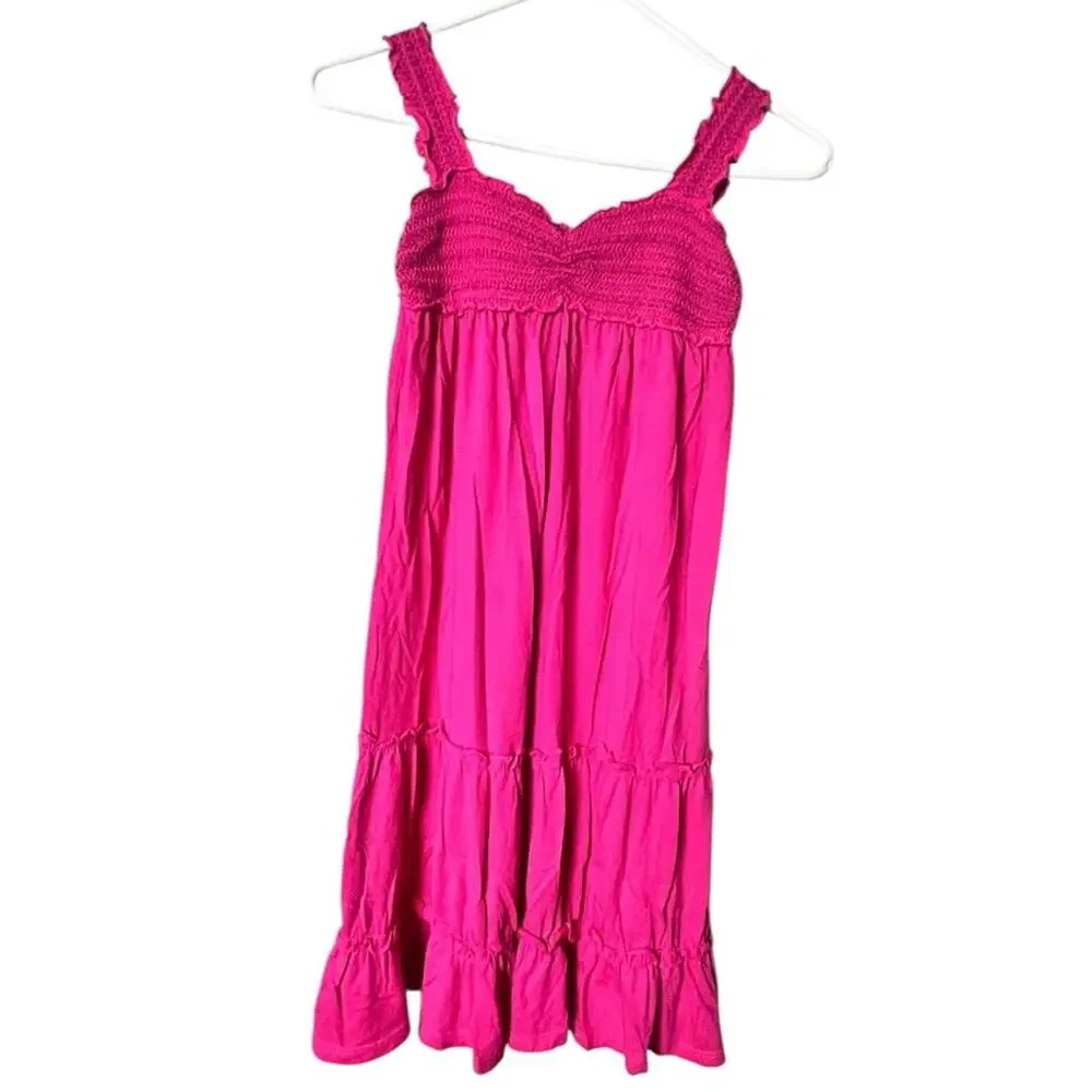 Gap Kids Vibrant Pink Sleeveless Elastic Stretchy Strap  Dress Sz M(8)